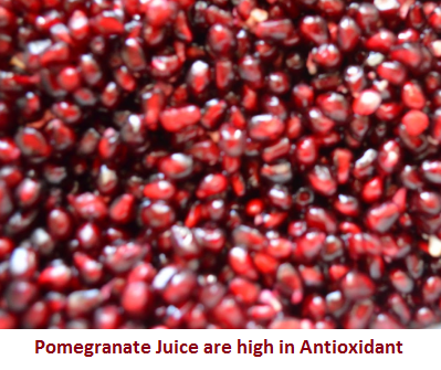 Pomegranate Juice are high in Antioxidants Pomegranate Juice are high in Antioxidants