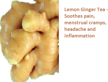 Lemon Ginger Tea - Soothes pain, menstrual cramps, headache and inflammation : Lemon Ginger Tea - Soothes pain, menstrual cramps, headache and inflammation :