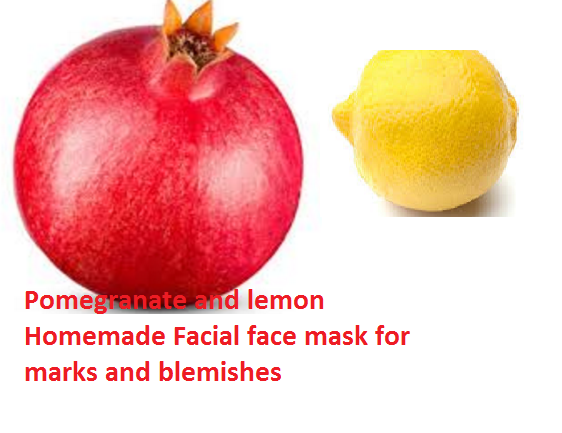 Pomegranate and lemon Homemade Facial face mask for marks and blemishes Pomegranate and lemon Homemade Facial face mask for marks and blemishes