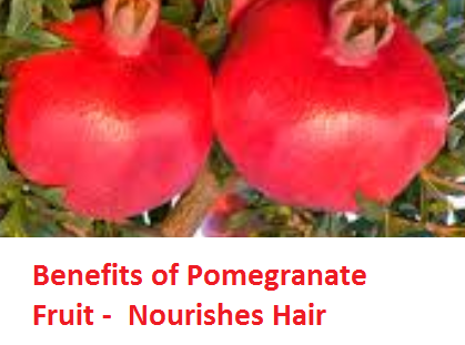 Health Benefits of Pomegranate Fruit (anar fruit) juice -Benefits of Pomegranate Fruit -  Nourishes Hair